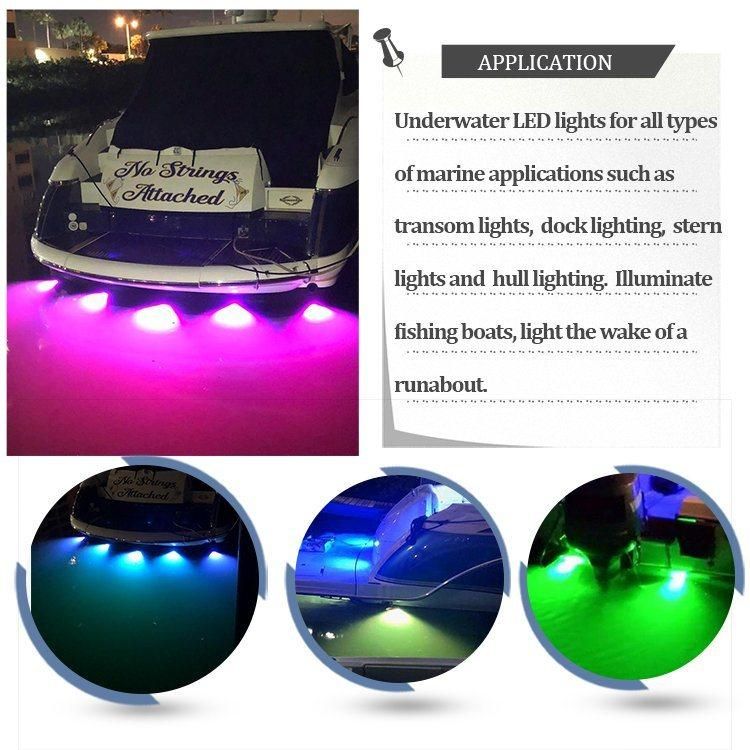 IP68 Waterproof Music Control 12V 316ss Yacht Ship Boat Marine Underwater LED Fishing Light