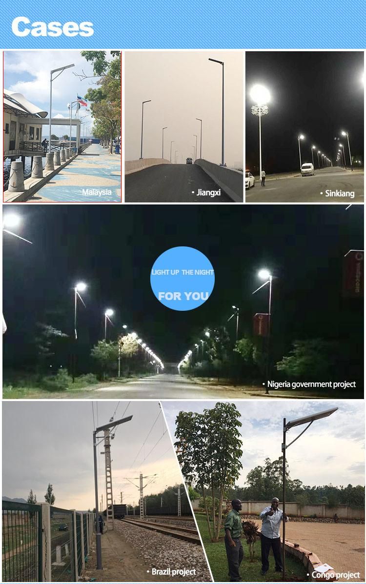 P65 Waterproof 160lm-170lm/W 100W Solar LED Street Light