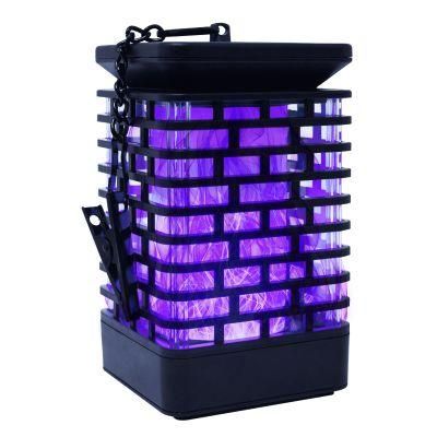Hanging Solar Purple Flame Lights Outdoor 99LEDs Solar Purple Flame Lantern Portable Waterproof Camping Light with Optional USB Charging.