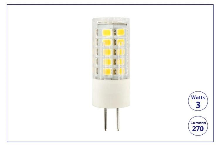 Lt104A4 3W 270lm 12V AC/DC 2700K-6000K Ceramic LED G4 Bi-Pin Bulbs for Outdoor Low Voltage Landscape Lighting Lawn Lights