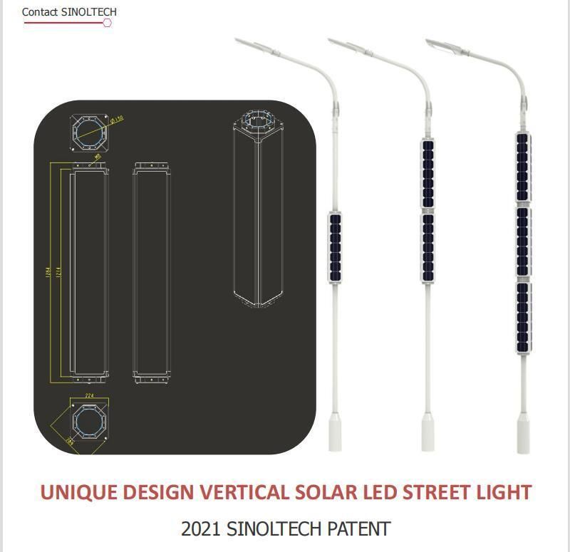 60W LED Quardrangl PV Support Vertical Solar Light Post (SNV-60W)