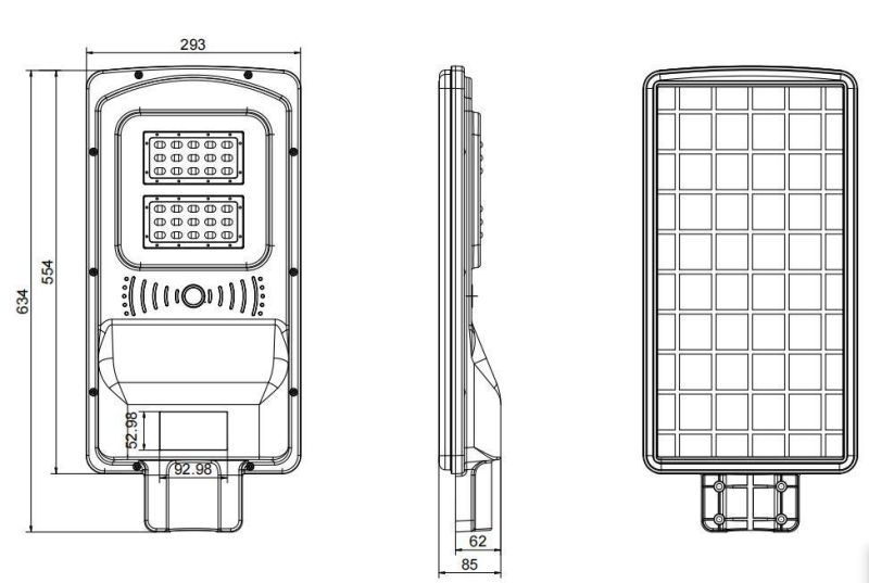 High Brightness Integrated Solar Lighting LED All in One Lamp Garden Waterproof IP65 Solar Street Lamp