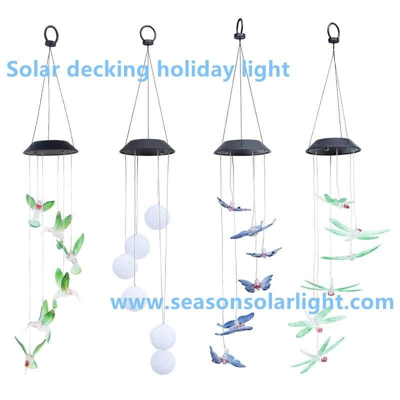 Waterproof Colorful Solar Lights Outdoor LED Ball Light Hanging Lamp Balcony Garden Patio Room Decoration Wind Chime Light IP65 LED Solar Garden Light