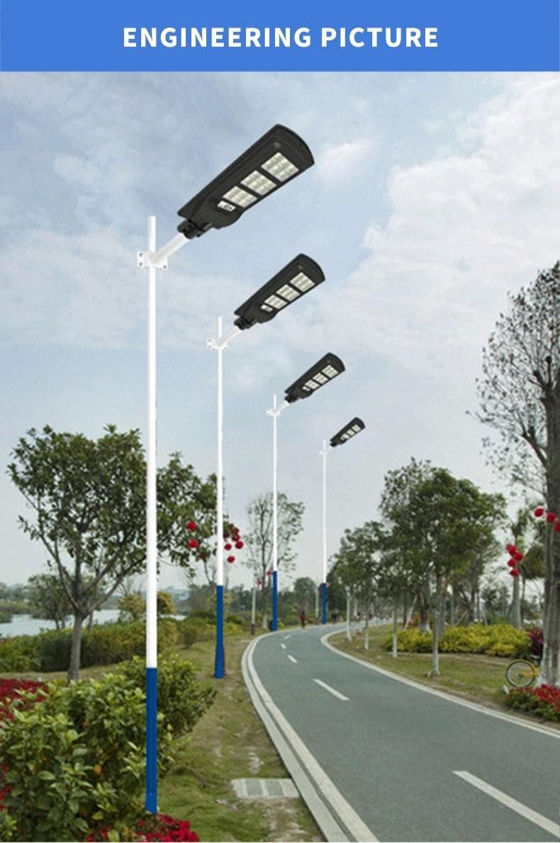 ABS All in One Solar Street Light 6500K Cool White Light&Radar PIR Sensor+Remote Controller