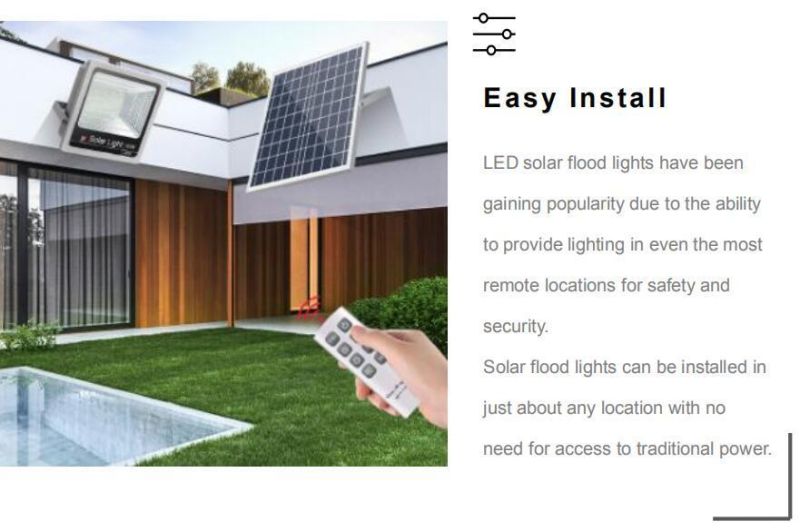 LED Remote Control Energy Saving Wholesale Price Bright White Outdoor Security Solar Flood Light