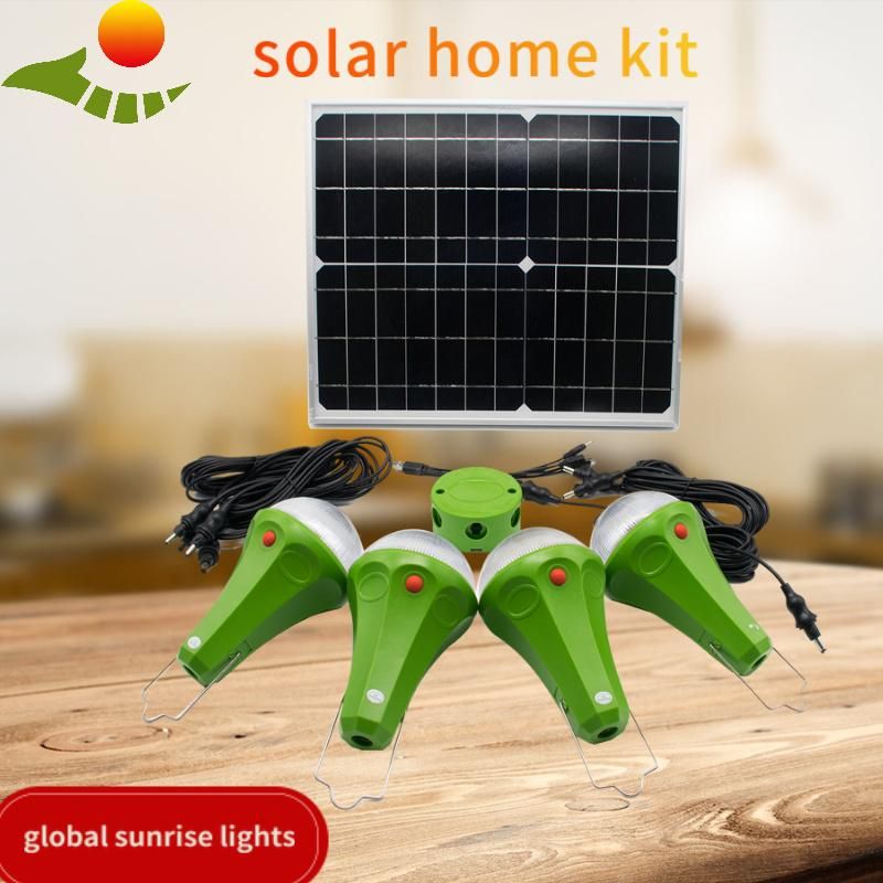 Solar Home System 25W Solar Light Kit with 5200mAh Battery Solar Camping Lighting System