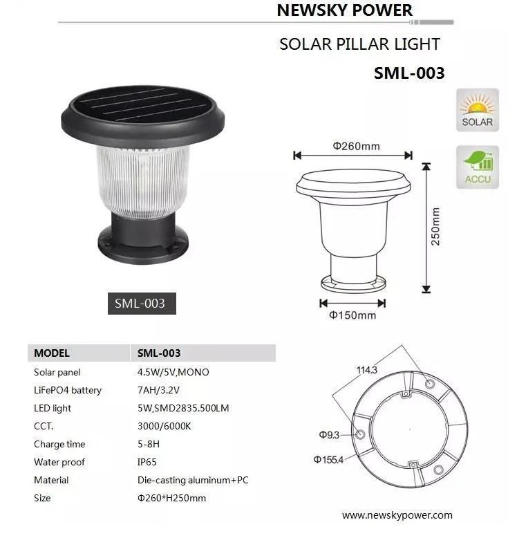 Wireless Garden Wall Post Cap Stair Lamp Manufacturer Solar Light