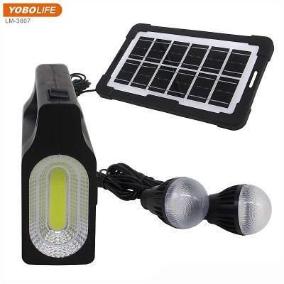 COB Spotlight Solar Power Station with 3 PCS 3 Watt LED Bulbs Solar Lighting System