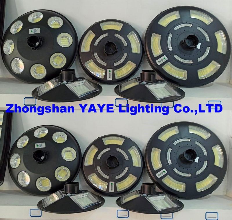 Yaye 2022 Hottest Sell UFO 150watt/300watt/400watt RGB IP65 Solar LED Street Road Wall Garden Light with Radar Sensor/Remote Controller/ 500PCS Stock Each Watt