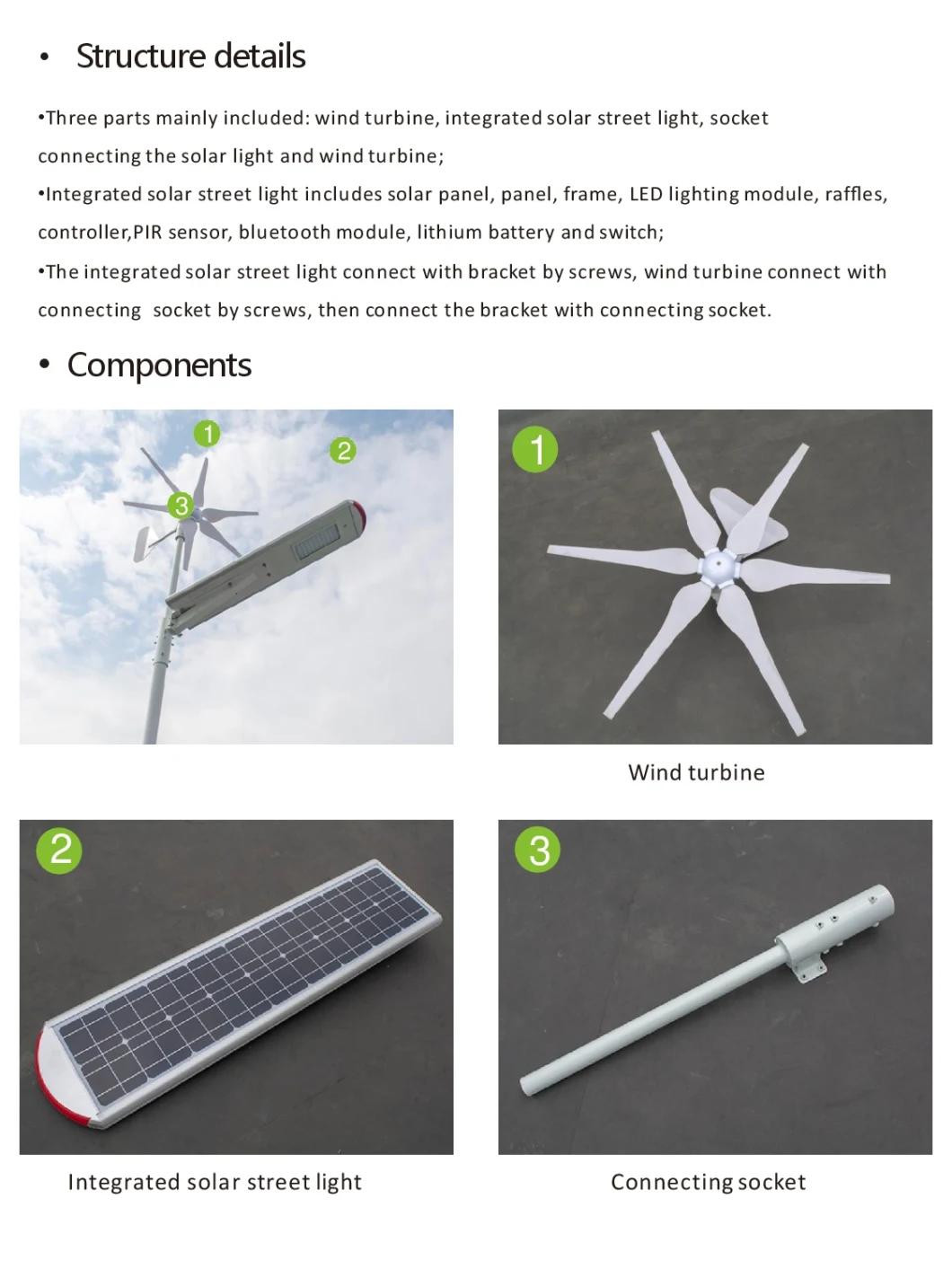 Integrated Outdoor Wind Solar Hybrid Powered LED Street Light with Battery Heating