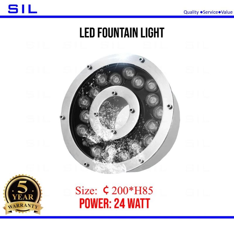 LED Water Light IP67 RGB Stainless Steel Outdoor Underwater Lights LED Swimming Pool Light 24W LED Fountain Lights