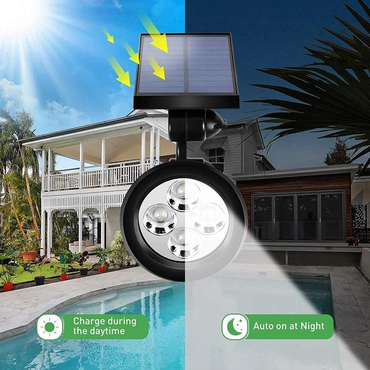 Outdoor Waterproof Garden Adjust Solar LED Landscape Spotlight with Solar Powered Panel