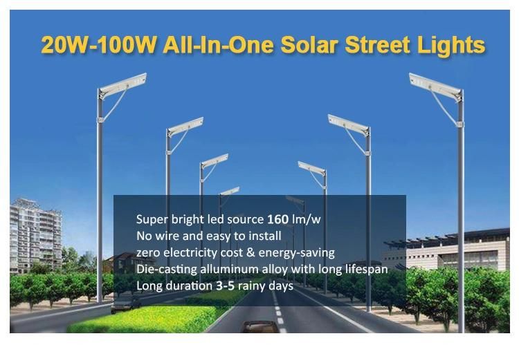 Home Outdoor Solar Light 20W Integrated LED Solar Street Light