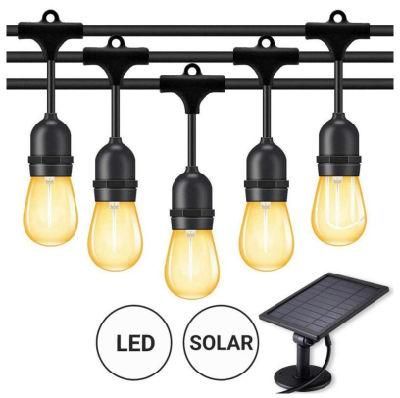 CE S14 45FT Hanging Solar Outdoor String Lights for Patio Yard Indoor Backyard Pergola