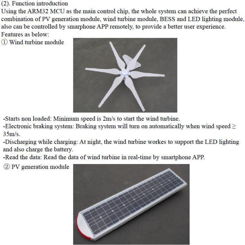 All in One Design 70W Wind and Solar Powered Hybrid LED Luminaires  (SNH-070)