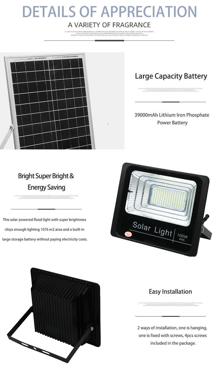 Reflectores50W 12V SMD Lumen Solar Flood Lampwith300W Court Flood Light