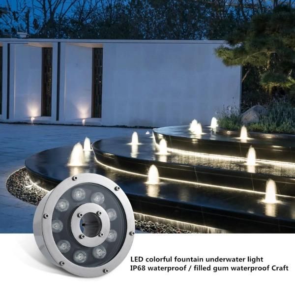 6-24W LED Fountain Lamp IP68 Waterproof Plaza Fountain Swimming Pool Light Garden Pond Decor Underwater Lights