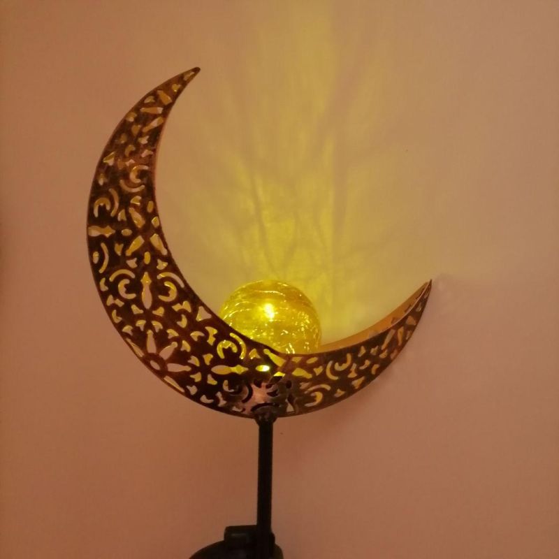 Moon Hollow-out Pattern Solar Wall Lamp Lawn Ground Light