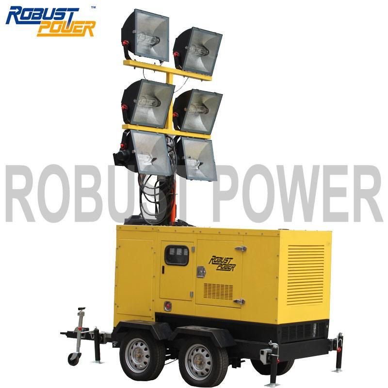 Cummins 4*1000W Lighting Coverage Radius 150m Mobile Light Tower