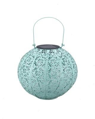 Solar Iron Hollow Portable Lanterns Light Garden Courtyard Indoor Outdoor