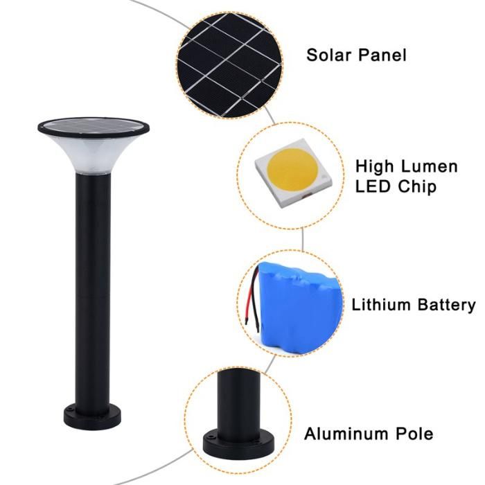 Outdoor IP65 Wireless Post Top Pillar Solar LED Garden Light