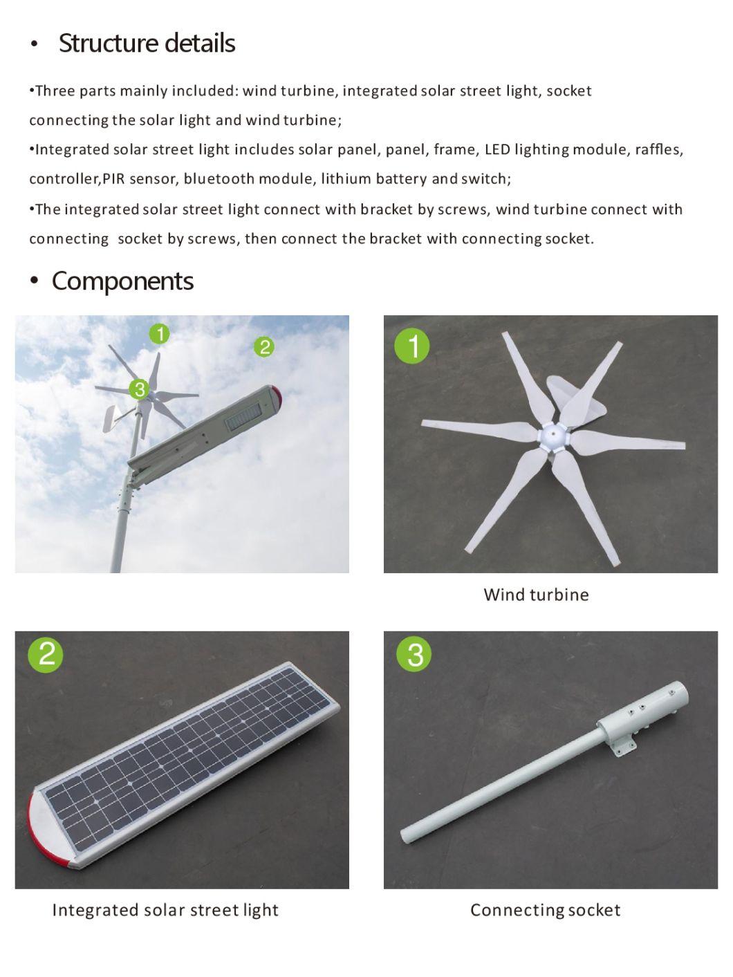 Commerical 40W 60W Hybrid Wind and Solar All in One Solar Street Lighting