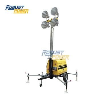 1000W Winch Manual Mobile Light Tower for Municipal Engineering Projects Lighting