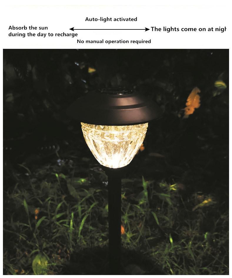 Battery Lamp Delicate Glass Solar Panels LED Garden Light