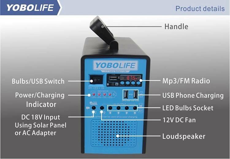 LED Solar Charging System with MP3/FM Radio Function