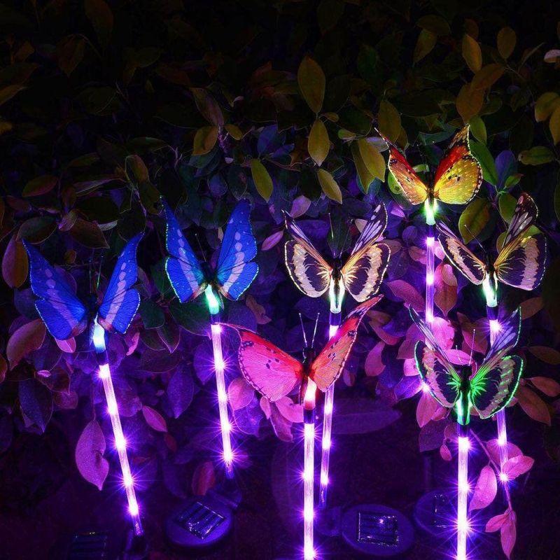 Butterfly Color Changing Stake Lights Water Resistance Solar Lights for Garden Lawn Yard Patio Outdoor Esg15238