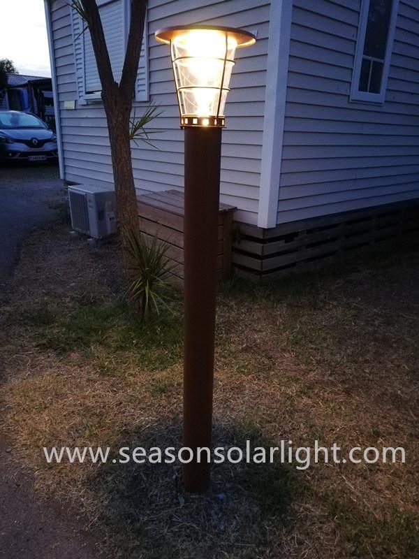 Wooden Painting Color LED Lamp IP65 Outdoor Yard Pathway Lighting Solar Garden Lamp with LED Lighting