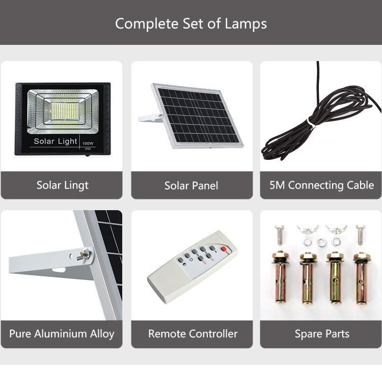 60W 100W 200W LED Solar Lights Outdoor Projector Solar Flood Garden Lights LED Solar Street Light