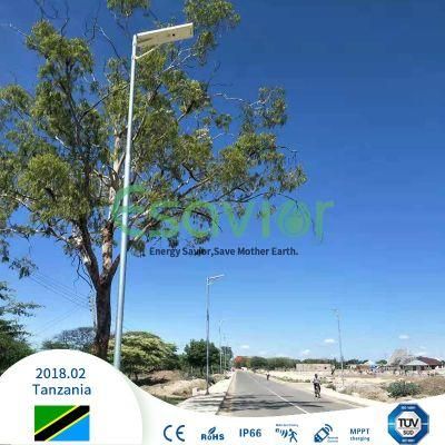 20000 High Lumen All-in-One Integrated Solar Street Light with 3, 000+ Cycles Lithium Battery