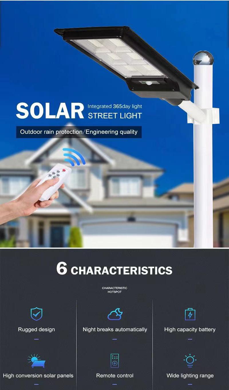 High Efficiency Waterproof IP65 Outdoor ABS Street Garden Light Road Security Integrated All in One LED Solar Street Lamp