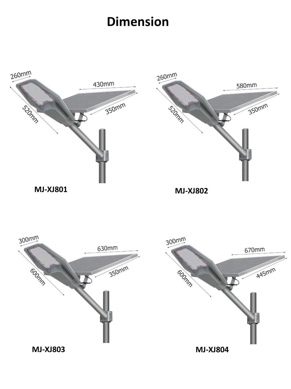 High Power 400W Mj-Xj804 LED Solar Street Lamp for Parking Lot