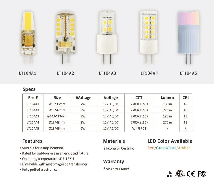 New G4 WiFi LED Ceramic Spotlight for Outdoor Garden Landscape Lighting