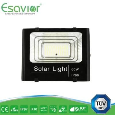 Esavior 1200lm Solar Flood Lights Jbp Series with Ik10/RoHS Certifications for Outdoor Lighting