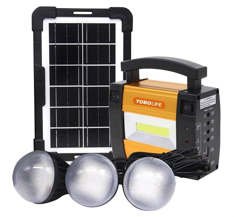 3 W Solar Panel Rechargeable Lighting System