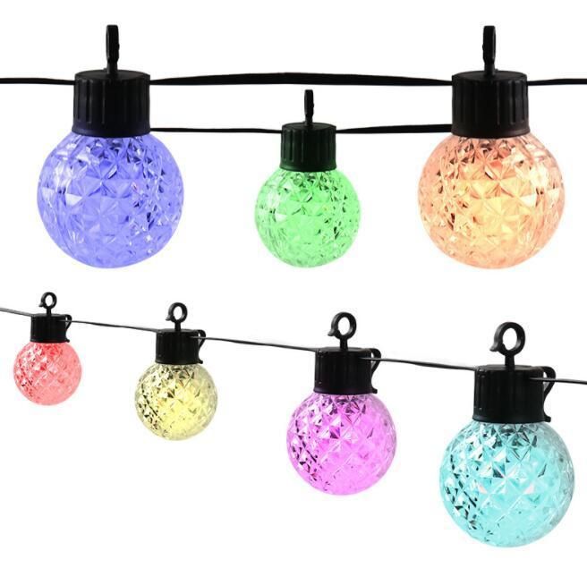 2021 New Christmas Holiday Outdoor Solar Power LED String Light with RGB Lighting