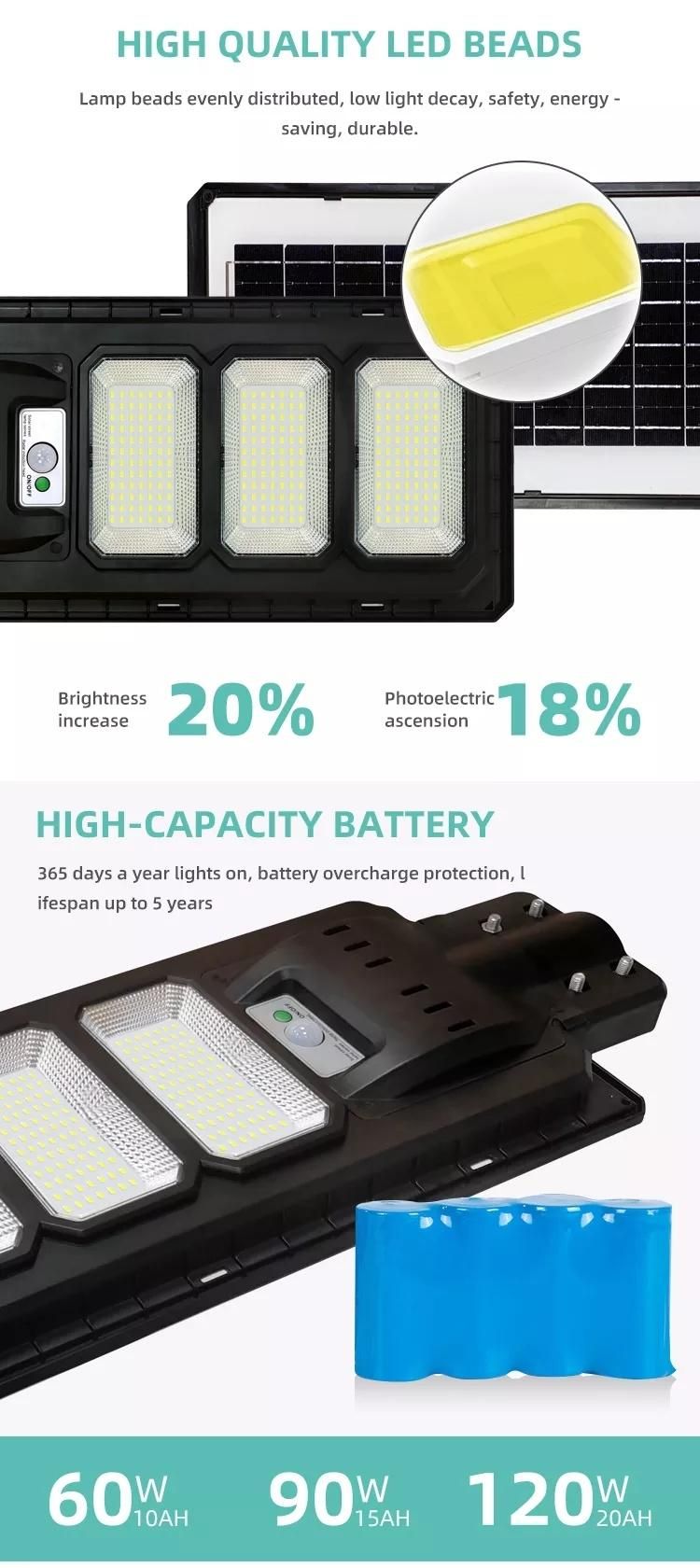 IP65 Waterproof Integrated Outdoor 90W/150W All in One LED Solar Street Light