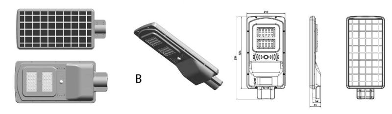 Home Use Energy Saving All in One Design Solar Street Light 20W LED Power