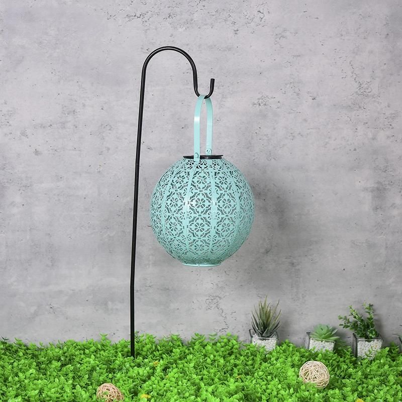 Solar Iron Hollow Portable Lanterns Light Garden Courtyard Indoor Outdoor