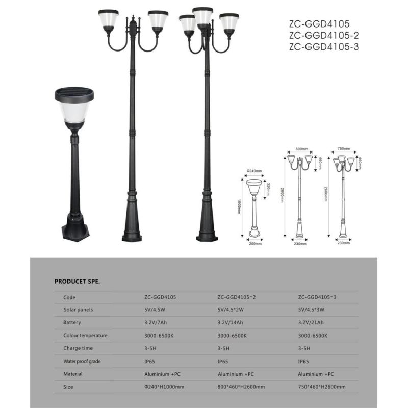 New Solar Powered Lighting Solar Stainless Steel Outdoor Post Light