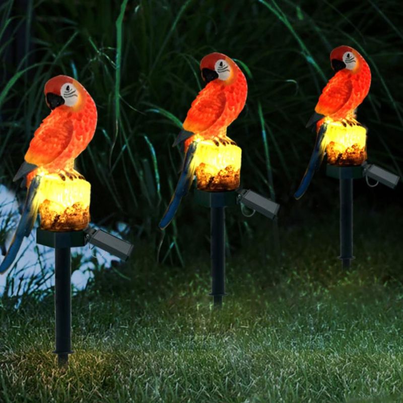 Solar Resin Parrot Lawn Light