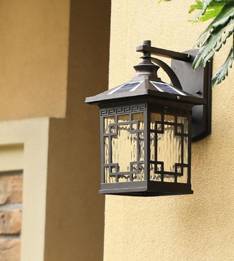 Wall Lights Outdoor Solar Pillar Lamp Outdoor Garden Villa Exterior Waterproof Courtyard Wall Fence Wall Post Lamp Gate Light