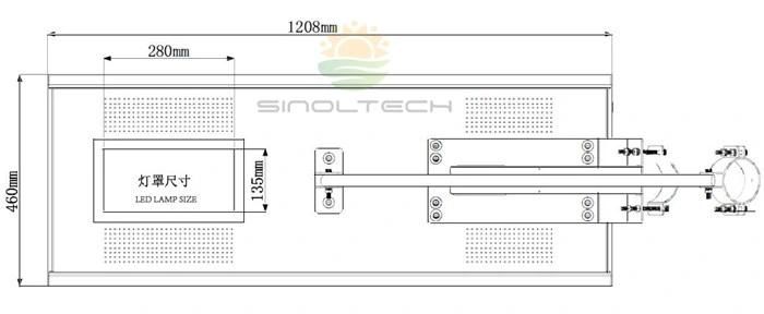 Bluetooth APP Control 80W All in One Solar Light Fixture for Outdoor (SNSTY-280)