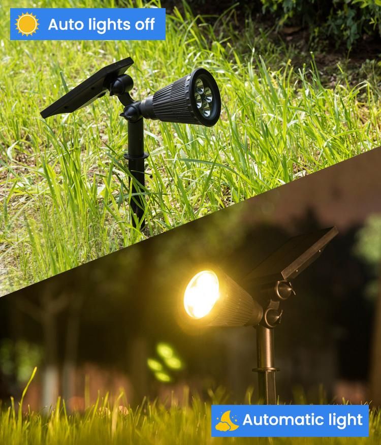 Solar Landscape Spotlight, Solar Spot Lights with Waterproof LED and Solar Panel Integrated, Solar Powered Spotlight Garden Light