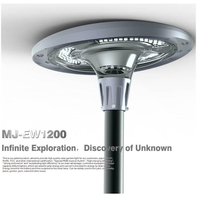 UFO Solar Powered Street Light for Outdoor Landscape Garden Park with RGB 800W 1200W Split Pole