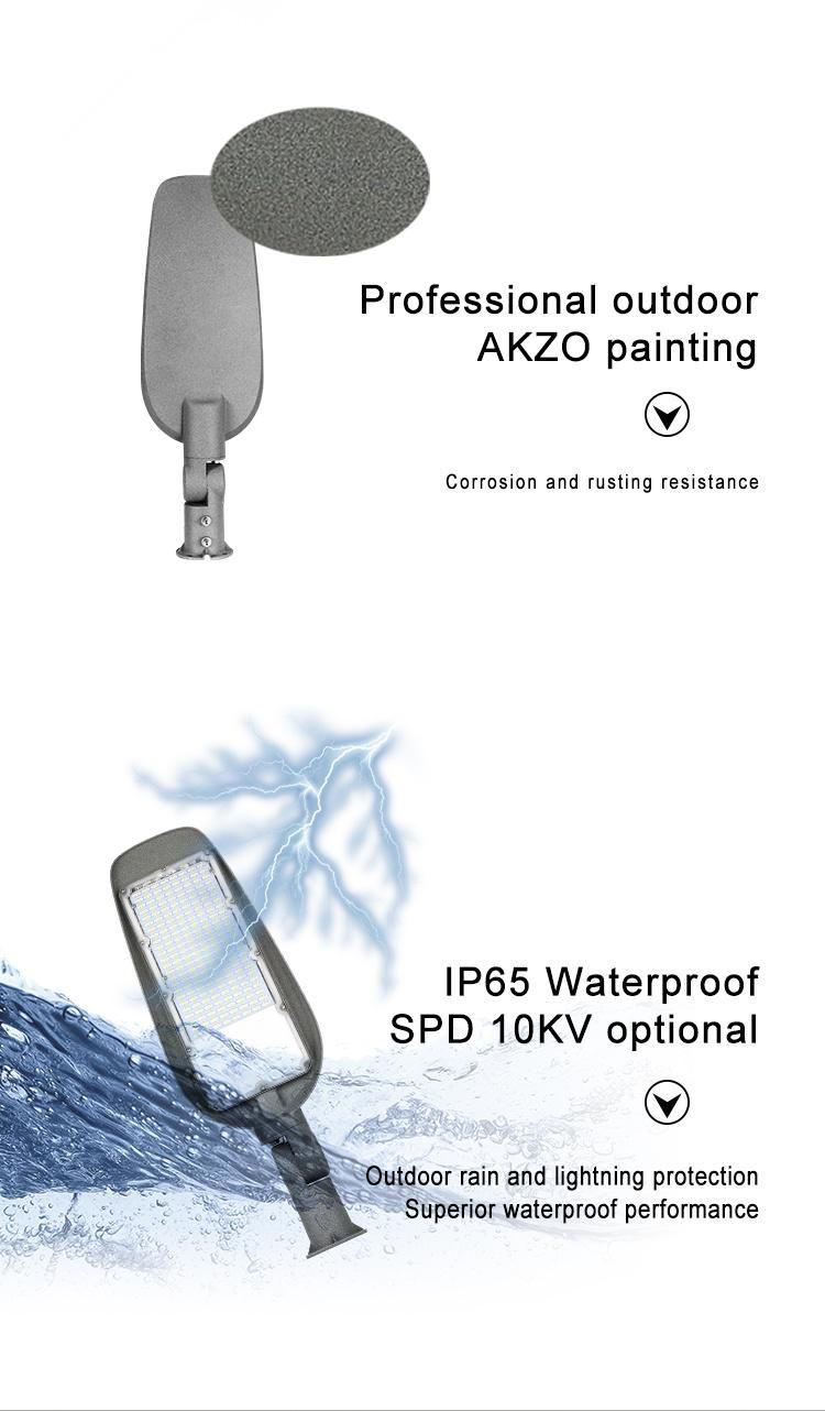 Die Casting Aluminium Outdoor Light IP68 50W 100W 150W 300W Intelligent LED Streetlight