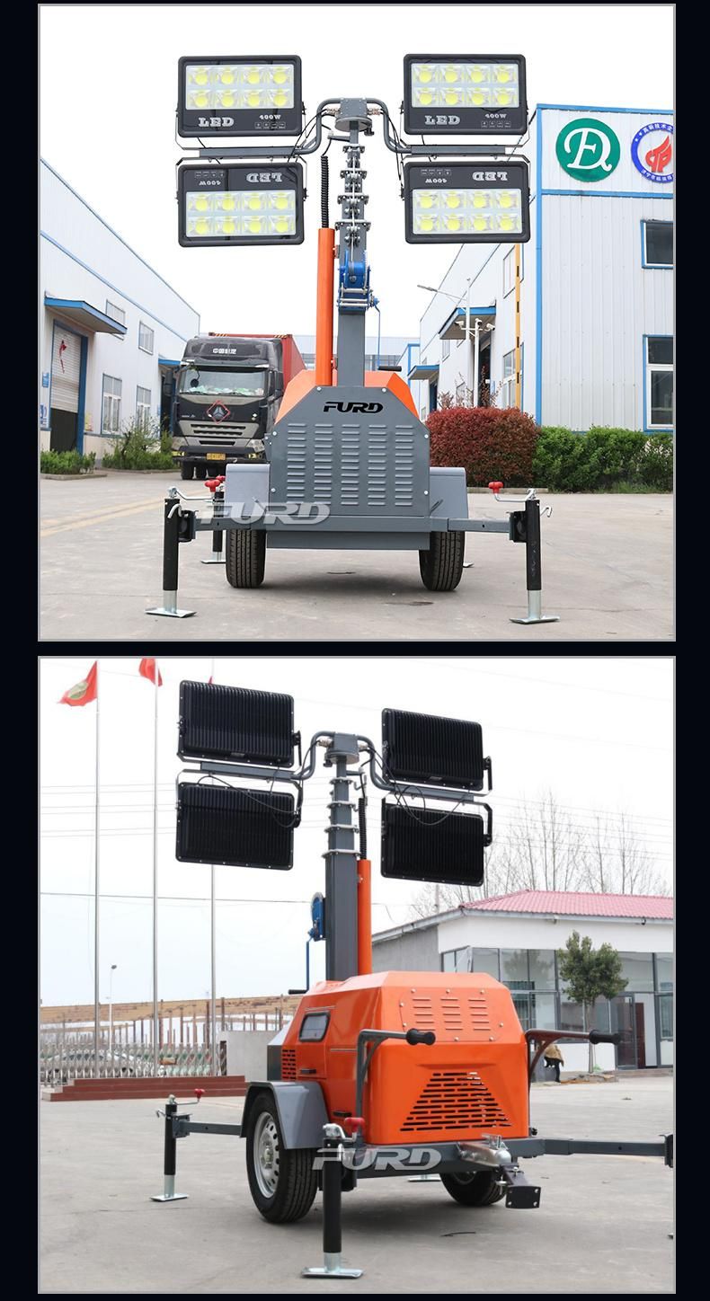 Mining 7m Vertical Hydraulic Mast LED Diesel Portable Light Towers Fzmtc-1000b